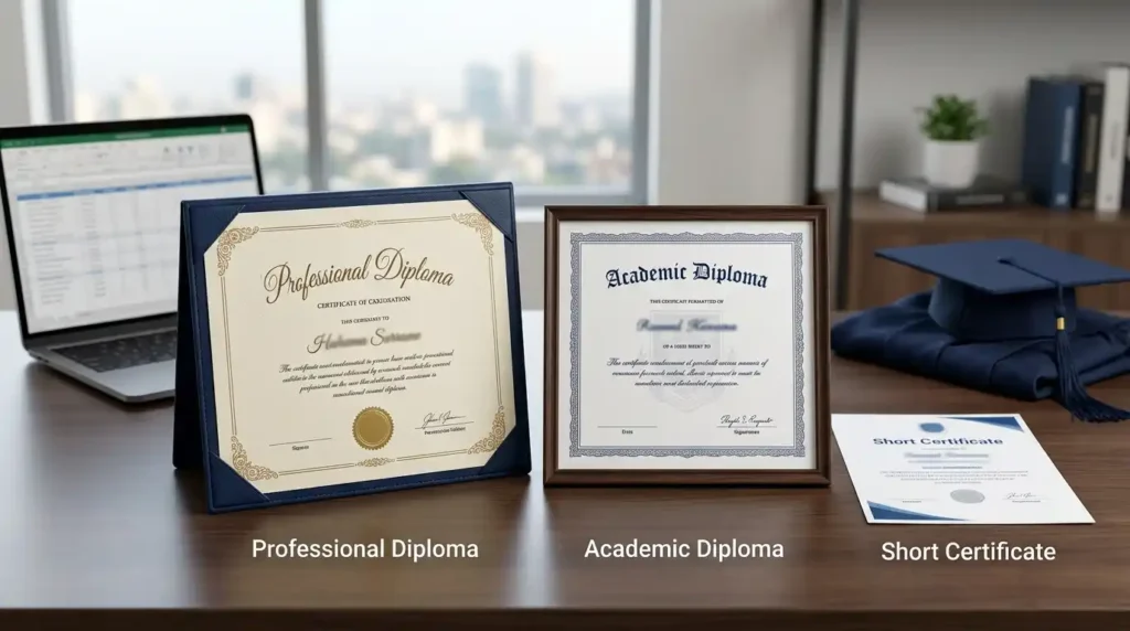 Professional Diploma vs Academic Diploma vs Certificate